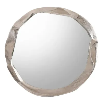 Round Ruga Mirror, Small Nickel