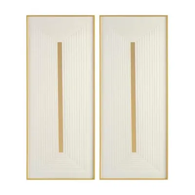 Golden Barricade (Set of Two) Original Art Wall Décor