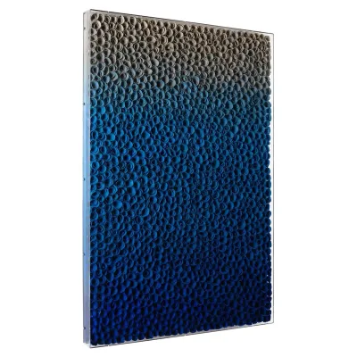 Tony Fey’s Swirls of Blue 59.5"H X 39.75"W X 3.25"D