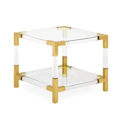 Jacques Two-Tier Accent Table Brass