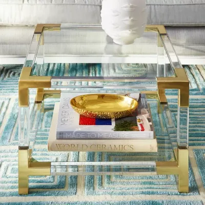 Jacques Two-Tier Accent Table Brass