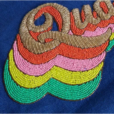 Quaaludes Beaded Pillow 12" x 20"