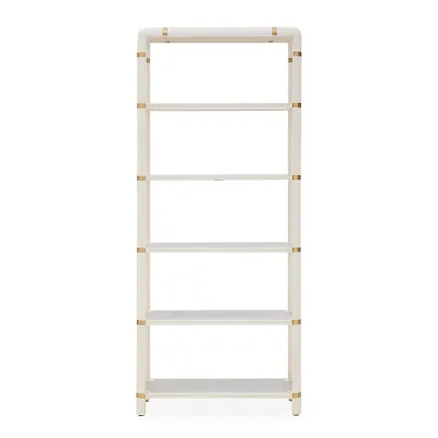 Siam Etagere Ivory Mahogany/Ice Raffia