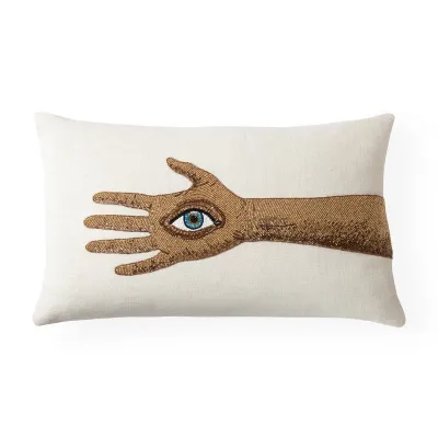 Palmistry Beaded Pillow 12" x 20"