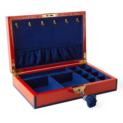 Snake Lacquer Jewelry Box - Orange/Navy