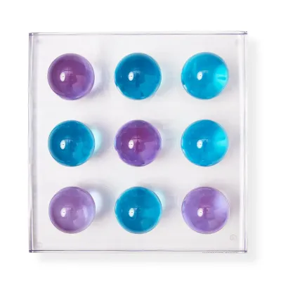 Acrylic Tic Tac Toe Set Turquoise/Purple