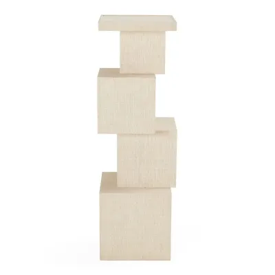 Cubist Pedestal Ivory/Mahogany