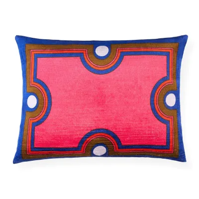 Madrid Molding Rectangle Pillow 12" x 16" Navy/Fuchsia