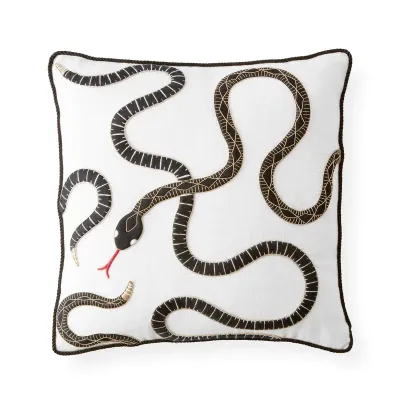 Eden Square Pillow 18" x 18" White/Black