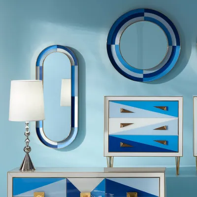 Harlequin Capsule Oval Mirror Multi Blue