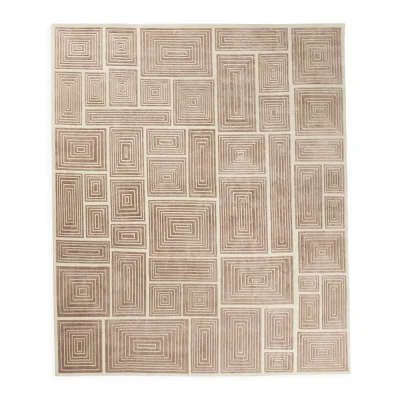Blocks Hand-Knotted Rug Champagne