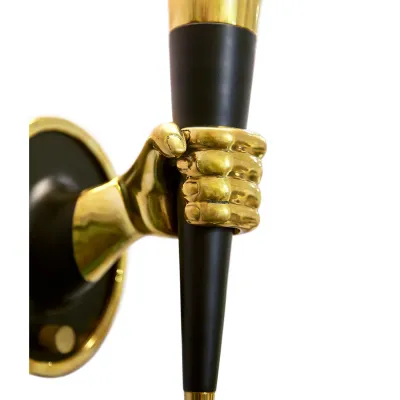 Brass Hand Sconce Left Facing