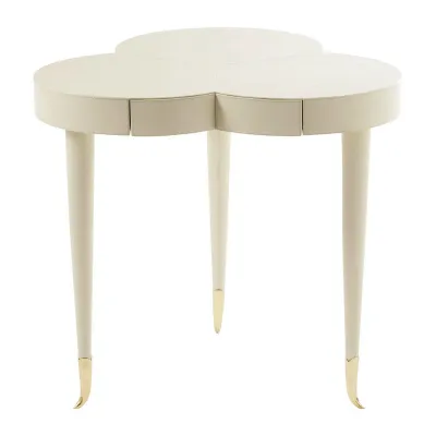 Flow Leather Trefoil Table Bone