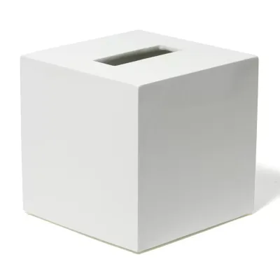 Lacquer Bath Tissue Box White