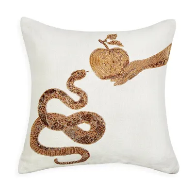 Muse Snake & Apple Throw Pillow