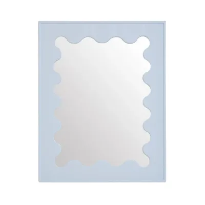 Ripple Blue Lacquer Rectangular Mirror