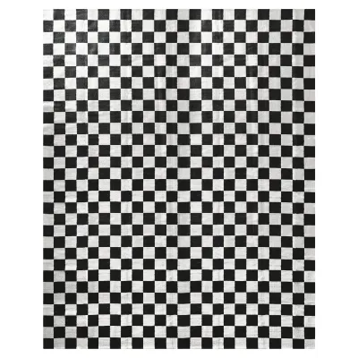 Checkerboard Small Scale Flatweave Black and White Rug