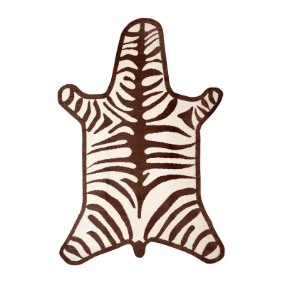 Zebra Peruvian Flatweave Rug Brown