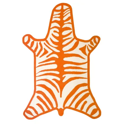 Zebra Peruvian Flatweave Rug Orange