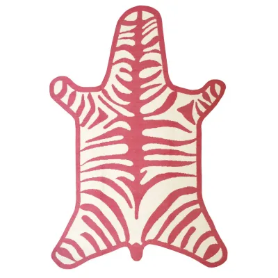 Zebra Peruvian Flatweave Rug Pink