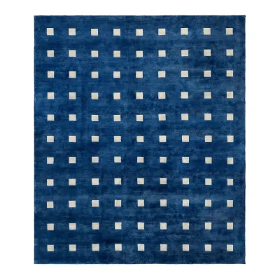 Small Squares Hand-Knotted Rug