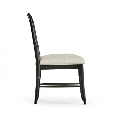 Timeless Saros Chippendale Bamboo Side Chair in Ebonized Black