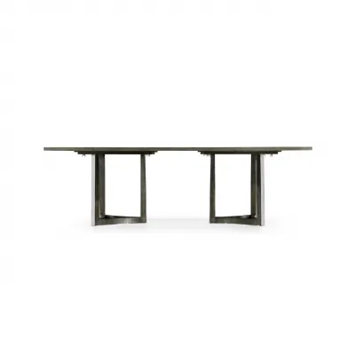 Gatsby Patterned Wood & Stainless Steel Dining Table
