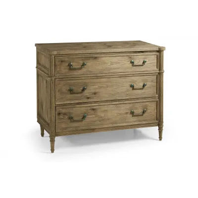 Timeless Kalpa Louis XVI Drawer Chest in Stripped Brown Chestnut 42"