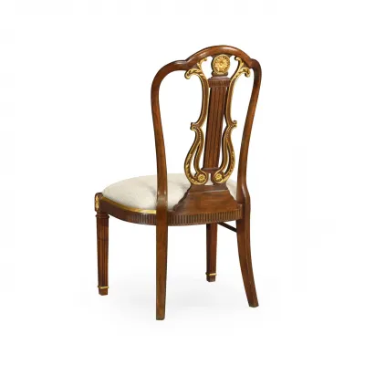 Buckingham Neo-classical Gilded Lyre Back Dining Chair