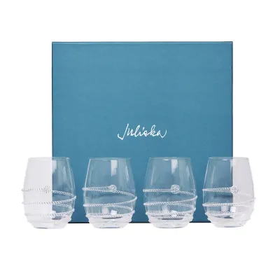 Amalia Stemless White Wine Glass Set of 4