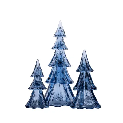 Berry & Thread 9.5" Tree Set of Three Pc Blue