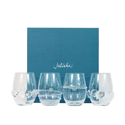 Heritage Stemless Wine Glass Assorted Set of 4