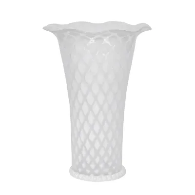 Trellis 9" Flared Vase - White