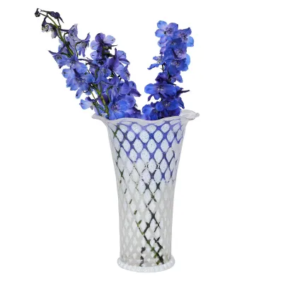 Trellis 9" Flared Vase - White