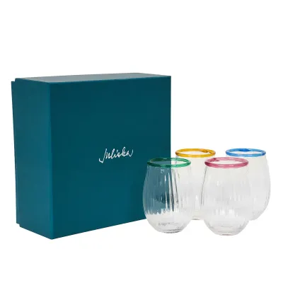 Nell Multi Stemless Wine Glass Assorted Set of 4