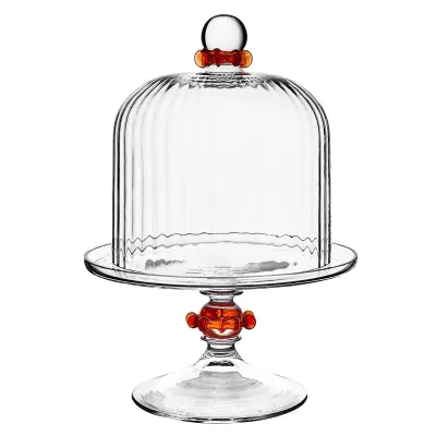 Nell Ruby Ruffle Petite Cake Dome & Stand Set