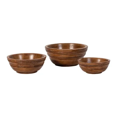 Bilbao Wood Nesting Bowl Set of 3 Pc