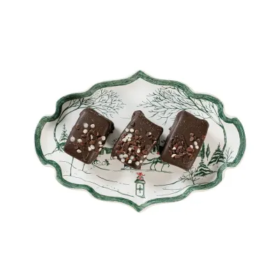 Country Estate Winter Frolic 7" Tray Evergreen