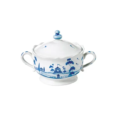 Country Estate Delft Blue Sugar Bowl with Lid- Delft Blue