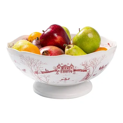 Country Estate Winter Frolic Ruby 13" Centerpiece Bowl