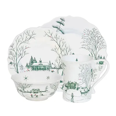 Country Estate Evergreen Winter Frolic 4pc Place Setting