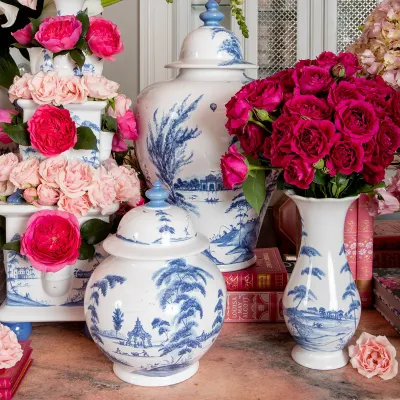 Country Estate Delft Blue 17" Ginger Jar