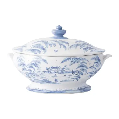 Country Estate Delft Blue Tureen with Lid