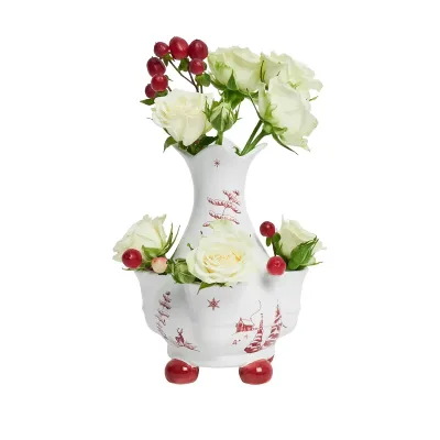 Country Estate Ruby Winter Frolic 6" Tulipiere Vase