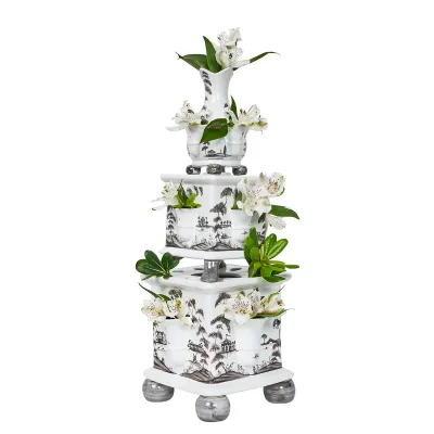 Country Estate Tulipiere Tower Set/3pc - Flint Grey