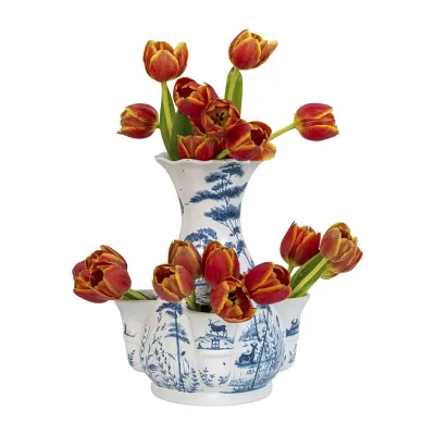 Country Estate Delft Blue 11.5" Tulipiere Vase- Delft Blue