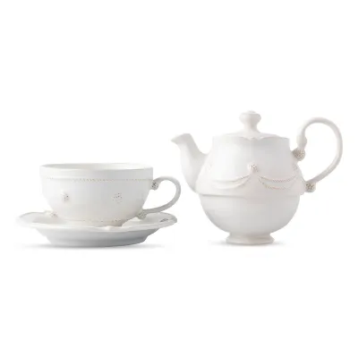 Berry & Thread Whitewash Tea for One with Saucer