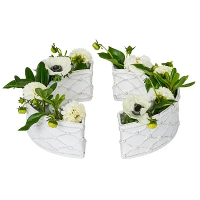 Berry & Thread Petite Parterre Garden Half Circle Vase Set of 2 - Whitewash