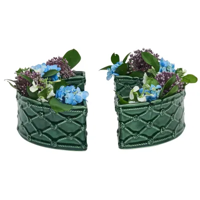 Berry & Thread Basil Parterre Garden Half Circle Vase Petite Set of 2