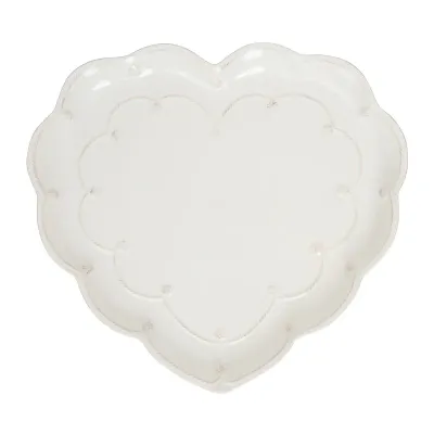 Berry & Thread Whitewash Heart Platter 15"